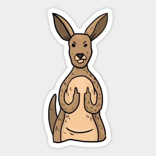 Grumpy Kangaroo Holding Middle finger funny gift Sticker